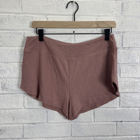 Athleta Other - Athleta Well Rested Rib Sleep Shorts Womens Size M Pull On Stretch Mauve Pink